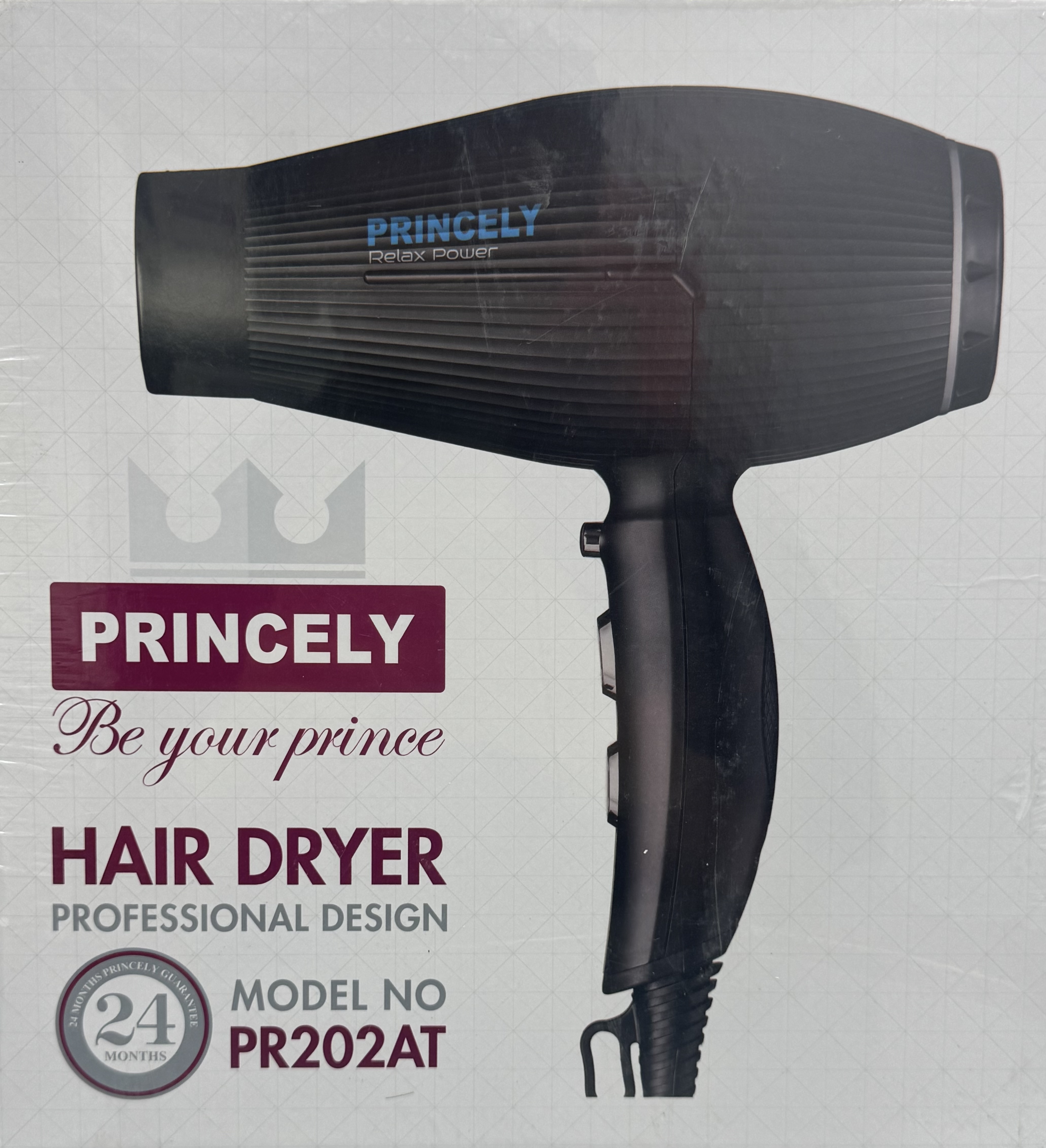 سشوار پرنسلی مدل PR202AT با قدرت 2300w