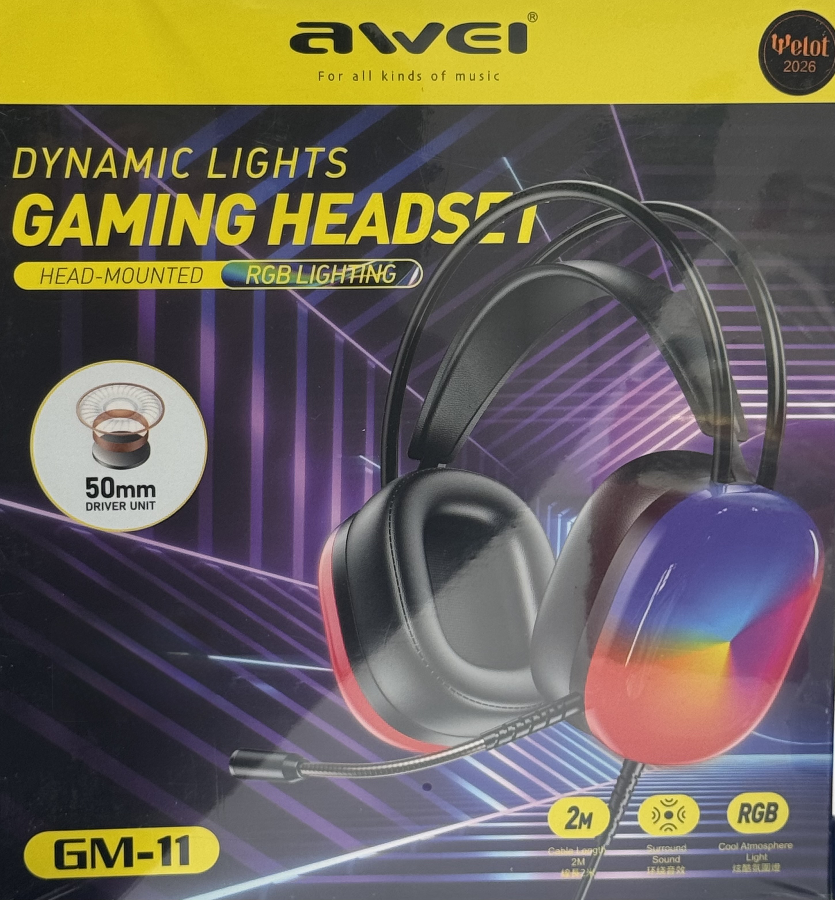 هدست سیم دار RGB گیمینگ AWEI مدل GM-11